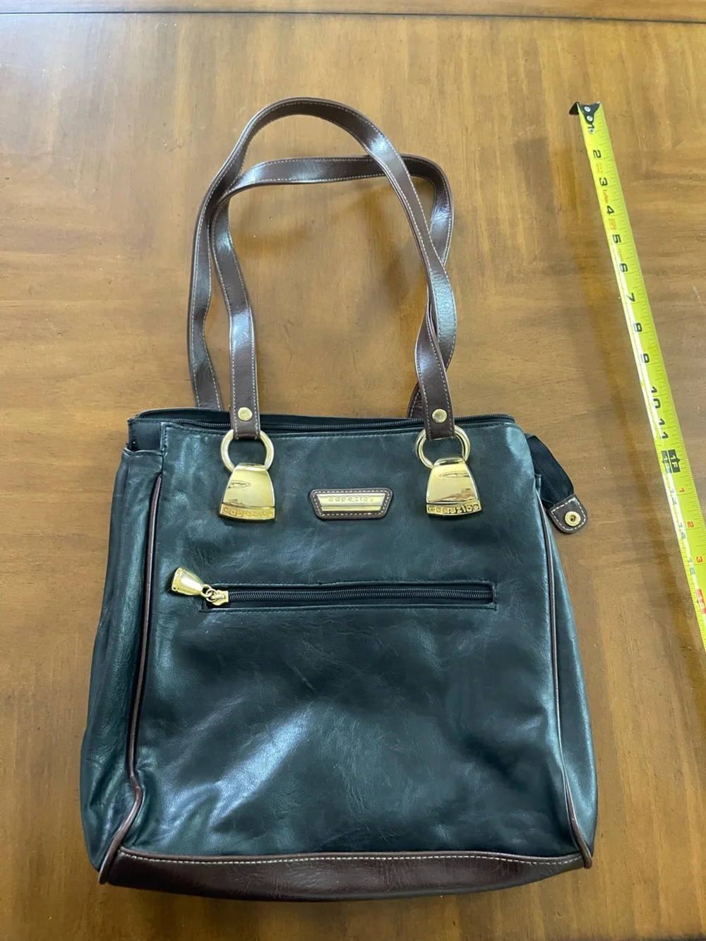 Capezio Leather Shoulder Bag with Gold Hardware